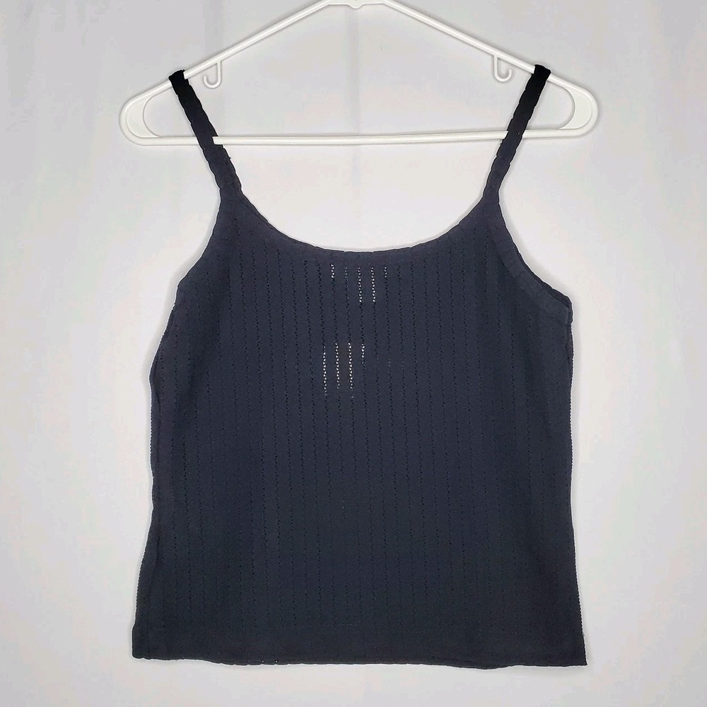 Vtg Express Tricot Tank Top Women Small 90s Textured Rib Nylon Cami 90s Y2K